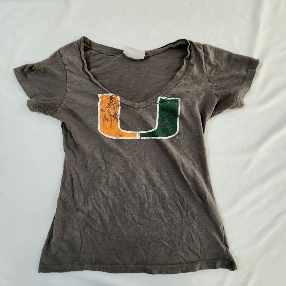 Miami Hurricanes 5th & Ocean Gray Short Sleeve T-Shirt Women's XS